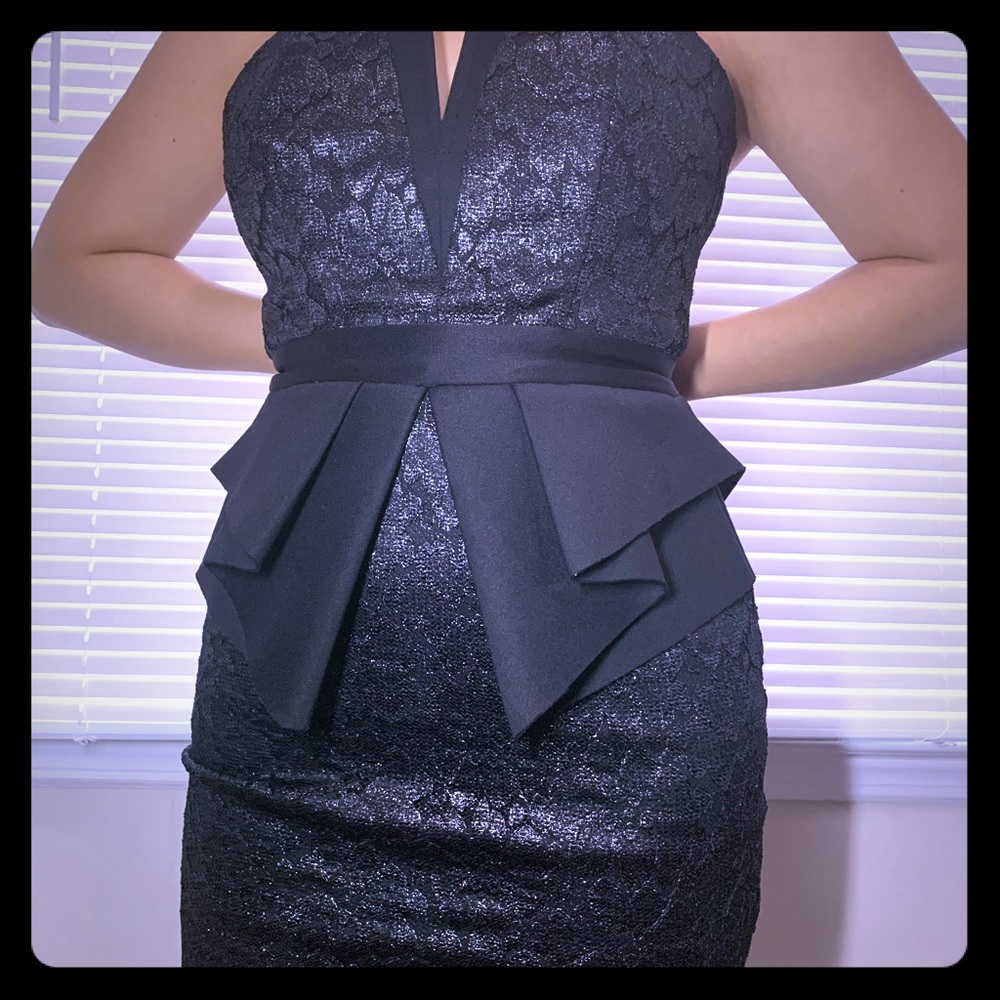Black strapless dress